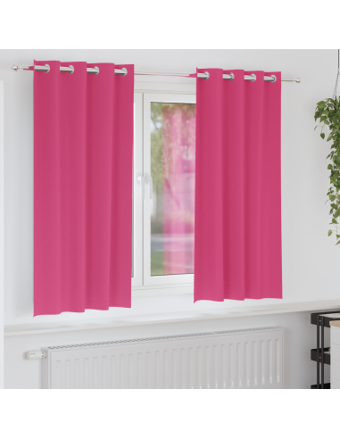 Tende Blackout con Anelli 2 pcs Rosa Vivo 175 x 140 cm