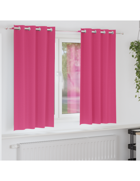 Tende Blackout con Anelli 2 pcs Rosa Vivo 175 x 140 cm
