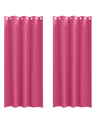 Tende Blackout con Anelli 2 pcs Rosa Vivo 225 x 140 cm