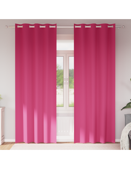 Tende Blackout con Anelli 2 pcs Rosa Vivo 225 x 140 cm