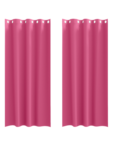 Tende Blackout con Anelli 2 pcs Rosa Vivo 245 x 140 cm