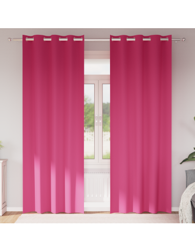 Tende Blackout con Anelli 2 pcs Rosa Vivo 260 x 140 cm