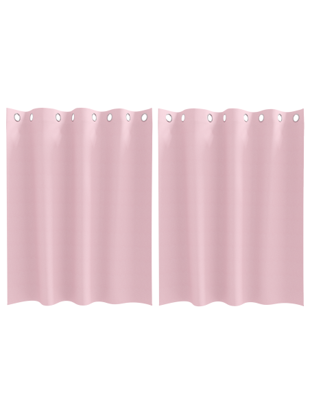 Tende con tende 2 pcs Rosa Baby 140 x 140 cm Poliestere