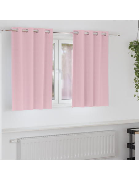 Tende con tende 2 pcs Rosa Baby 140 x 140 cm Poliestere