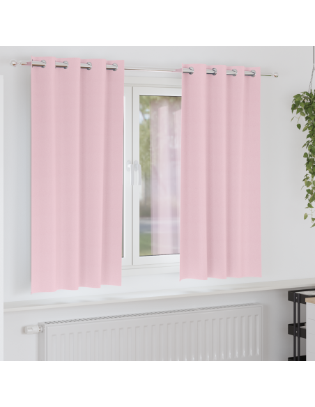 Tende con tende 2 pcs Rosa Baby 175 x 140 cm Poliestere