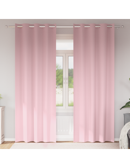 Tende con tende 2 pcs Rosa Baby 245 x 140 cm Poliestere