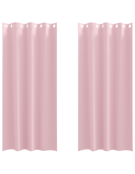 Tende con tende 2 pcs Rosa Baby 260 x 140 cm Poliestere