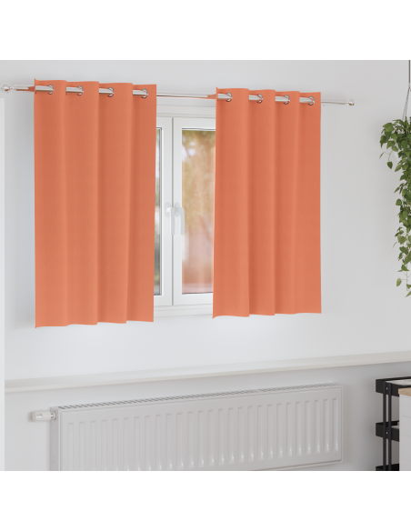 Tende con tende 2 pcs Terracotta 140 x 140 cm Poliestere