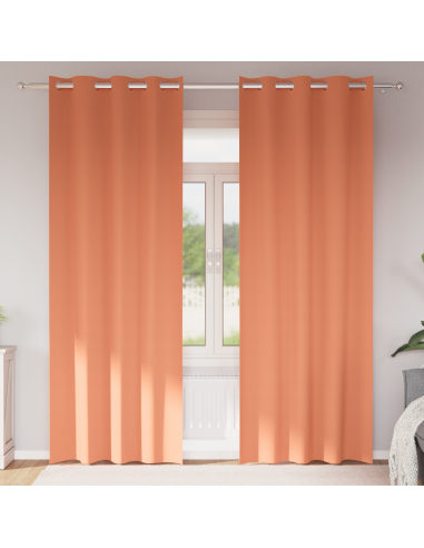 Tende Blackout con Anelli 2 pcs Terracotta 225 x 140 cm