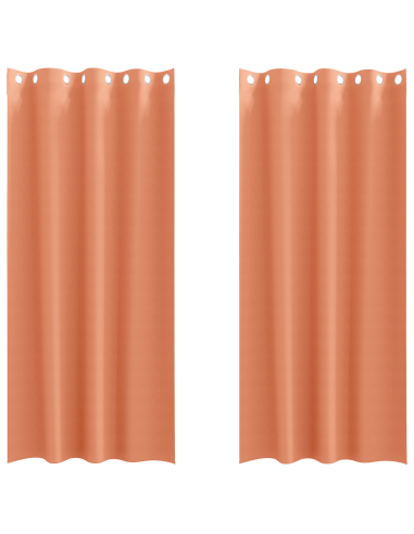 Tende Blackout con Anelli 2 pcs Terracotta 260 x 140 cm