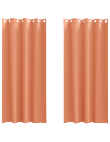 Tende con tende 2 pcs Terracotta 260 x 140 cm Poliestere