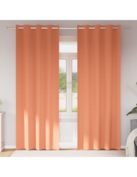 Tende con tende 2 pcs Terracotta 260 x 140 cm Poliestere