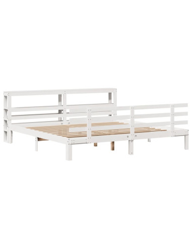 Giroletto con Testiera senza Materasso Bianco 200x200 cm