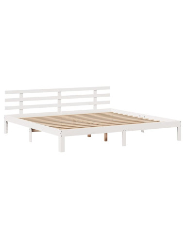 Giroletto con Testiera senza Materasso Bianco 200x200 cm