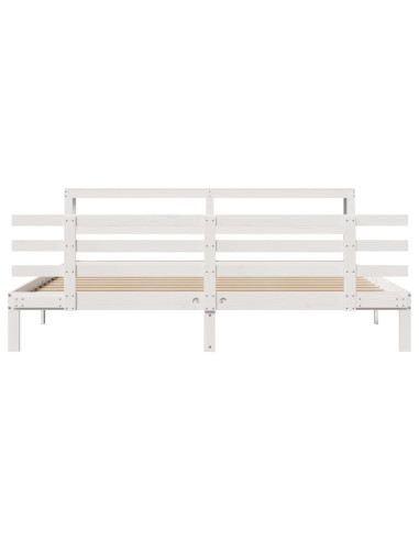 Giroletto con Testiera senza Materasso Bianco 200x200 cm