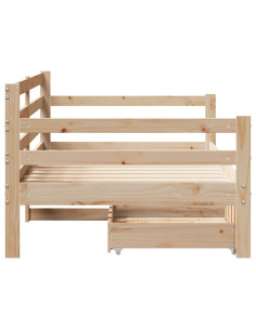 Dormeuse con Cassetti 90x190 cm in Legno Massello Pino 2