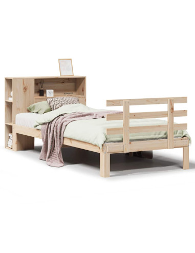 Letto Libreria senza Materasso 90x190 cm Legno Massello Pino