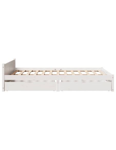 Giroletto senza Materasso Bianco 100x200 cm Legno Massello Pino