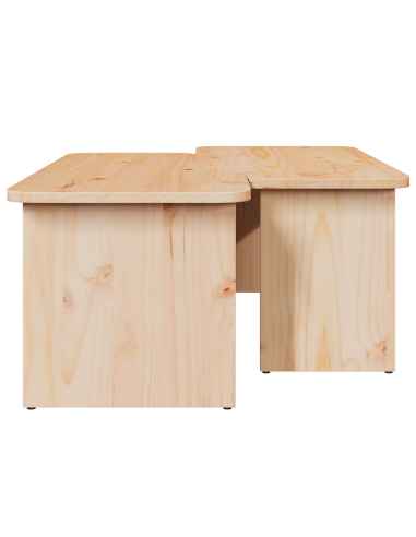 Tavolino da salotto 2 pcs Naturale Legno di pino massello