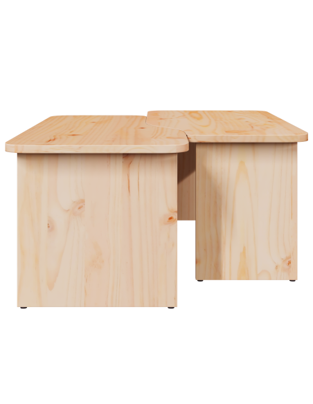 Tavolino da salotto 2 pcs Naturale Legno di pino massello