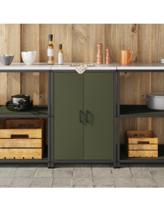 Stoccaggio in cucina Verde oliva 60 x 50 x 92 cm Acciaio