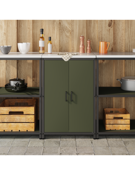 Armadietto per Stoccaggio in Cucina Verde oliva 60 x 50 x 92 cm