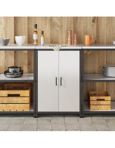 Stoccaggio in cucina con porta Argento 60 x 50 x 92 cm Acciaio