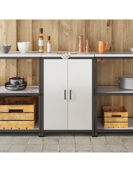 Stoccaggio in cucina con porta Argento 60 x 50 x 92 cm Acciaio