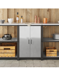 Stoccaggio in cucina con porta Argento 60 x 50 x 92 cm Acciaio