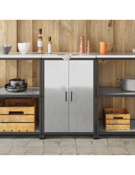 Stoccaggio in cucina con porta Argento 60 x 50 x 92 cm Acciaio