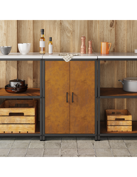 Armadietto per Stoccaggio in Cucina Ruggine 60 x 50 x 92 cm