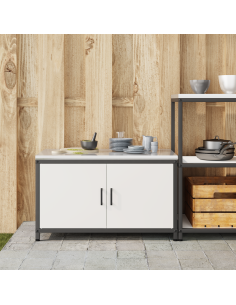 Stoccaggio in cucina con porta Bianco 60 x 50 x 92 cm Acciaio