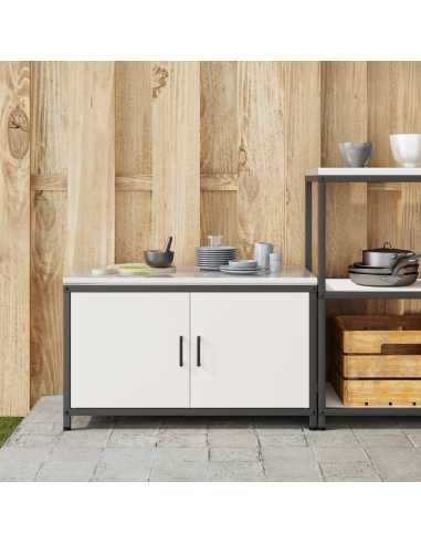 Stoccaggio in cucina con porta Bianco 60 x 50 x 92 cm Acciaio