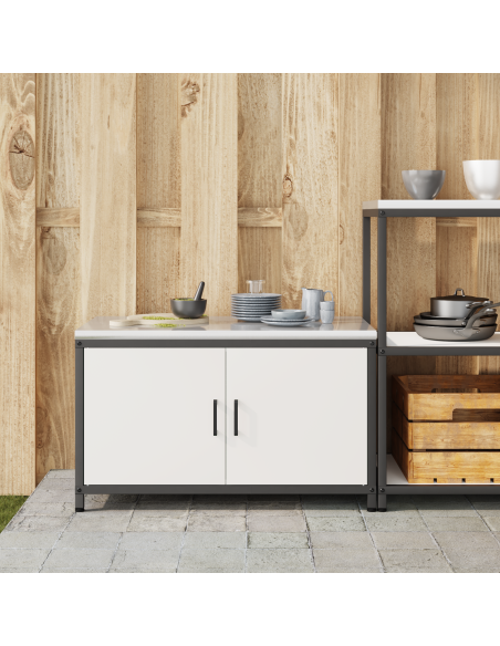 Stoccaggio in cucina con porta Bianco 60 x 50 x 92 cm Acciaio