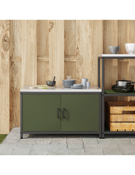 Armadietto per Stoccaggio in Cucina Verde oliva 60 x 50 x 92 cm