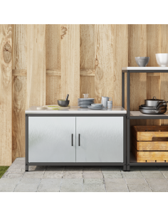 Stoccaggio in cucina con porta Argento 60 x 50 x 92 cm Acciaio