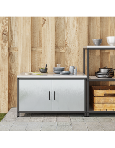 Stoccaggio in cucina con porta Argento 60 x 50 x 92 cm Acciaio