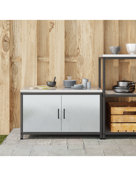 Stoccaggio in cucina con porta Argento 60 x 50 x 92 cm Acciaio