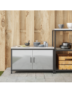 Stoccaggio in cucina con porta Argento 60 x 50 x 92 cm Acciaio