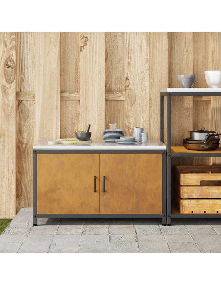 Armadietto per Stoccaggio in Cucina Ruggine 60 x 50 x 92 cm