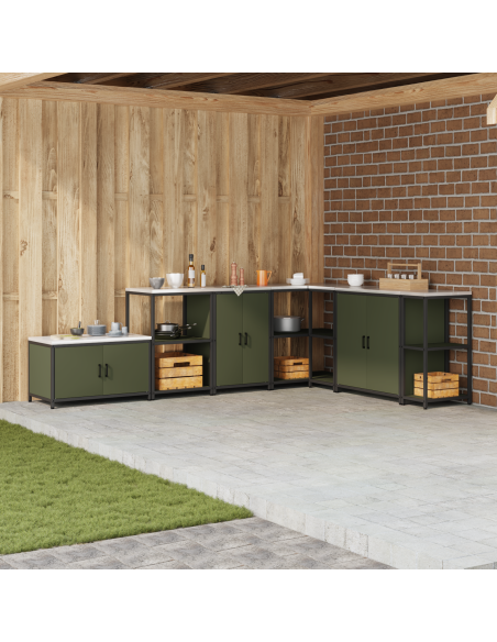 Armadietto per Stoccaggio in Cucina Verde oliva 60 x 50 x 92 cm