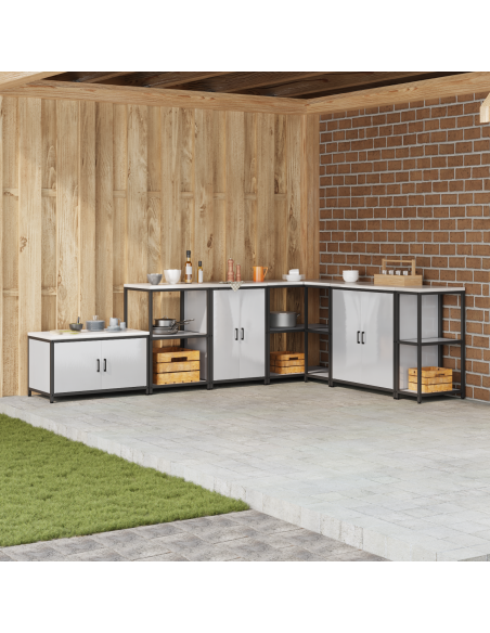 Armadietto per Stoccaggio in Cucina Argento 60 x 50 x 92 cm