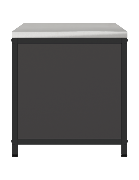 Stoccaggio in cucina con porta Nero 60 x 50 x 92 cm Acciaio