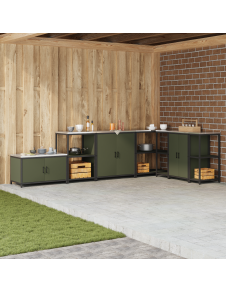 Armadietto per Stoccaggio in Cucina Verde oliva 60 x 50 x 92 cm