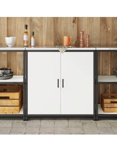 Stoccaggio in cucina con porta Bianco 60 x 50 x 92 cm Acciaio