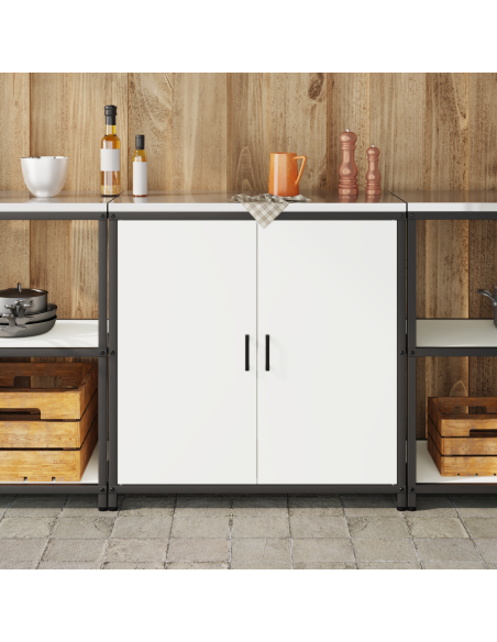 Stoccaggio in cucina con porta Bianco 60 x 50 x 92 cm Acciaio