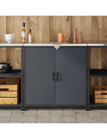 Armadietto per Stoccaggio in Cucina Antracite 60 x 50 x 92 cm