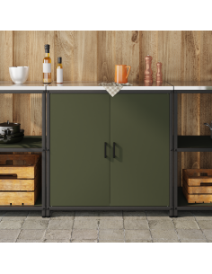 Stoccaggio in cucina Verde oliva 60 x 50 x 92 cm Acciaio