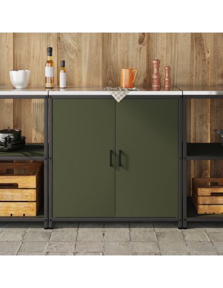 Armadietto per Stoccaggio in Cucina Verde oliva 60 x 50 x 92 cm