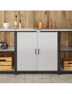 Stoccaggio in cucina con porta Argento 60 x 50 x 92 cm Acciaio
